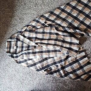 Womens plaid black cream tan poncho, a new day, OSFM